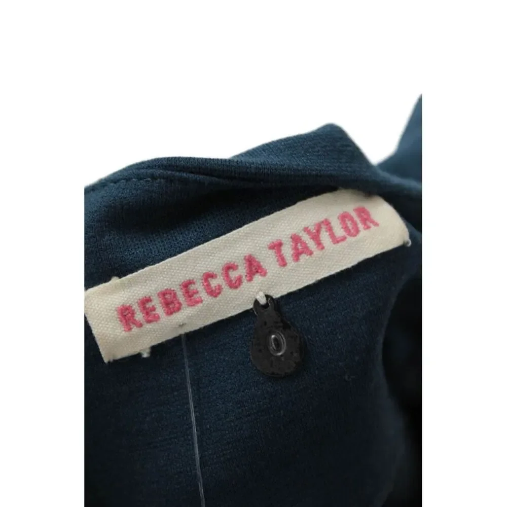 Rebecca Taylor Womens Back Zip Sleeveless Boat Neck Sheath Dress Blue Size 0_5